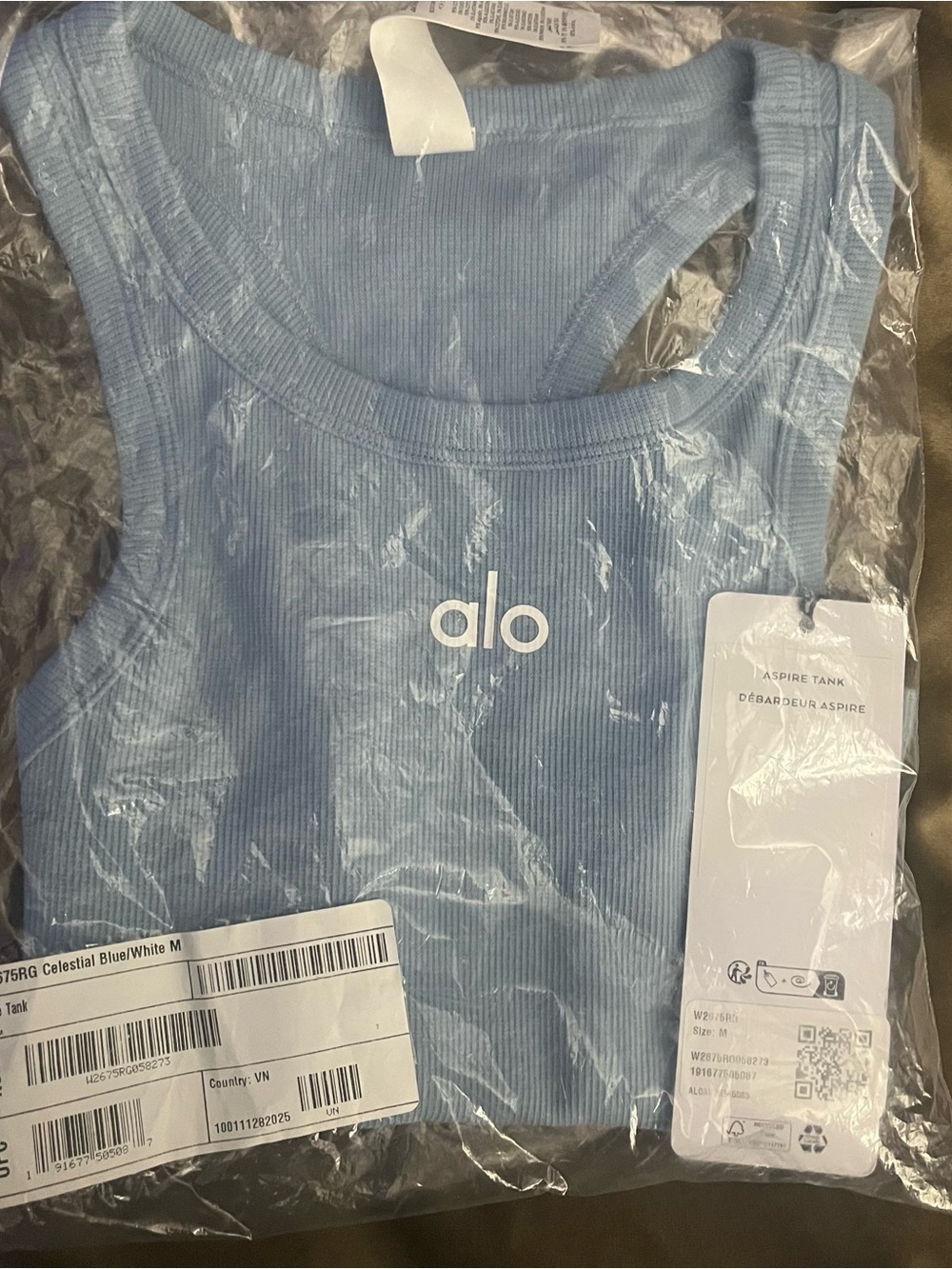 ALO Celestial Blue Aspire Ribbed Tank Top - Picture 4 of 6